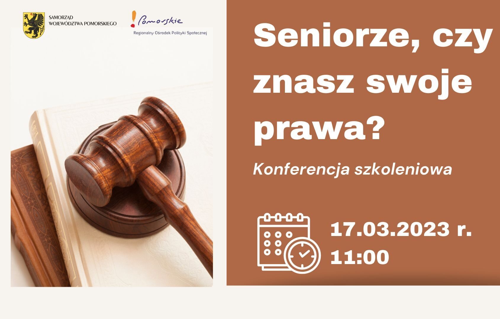 Już 17 marca odbędzie się konferencja szkoleniowa pt. Seniorze, czy znasz swoje prawa? [ZAPROSZENIE]
