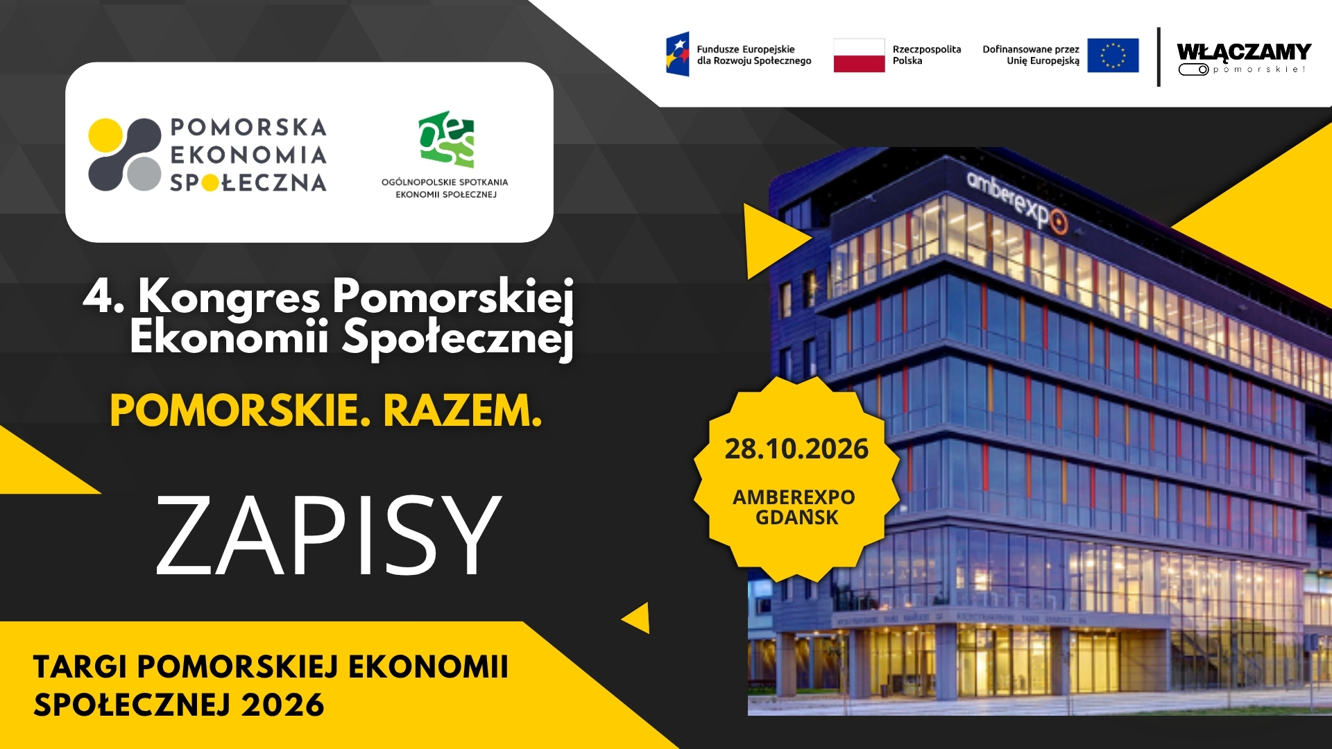 Zapraszamy na Kongres oraz Targi Pomorskiej Ekonomii Społecznej 2026! [ZAPISY; AGENDA]